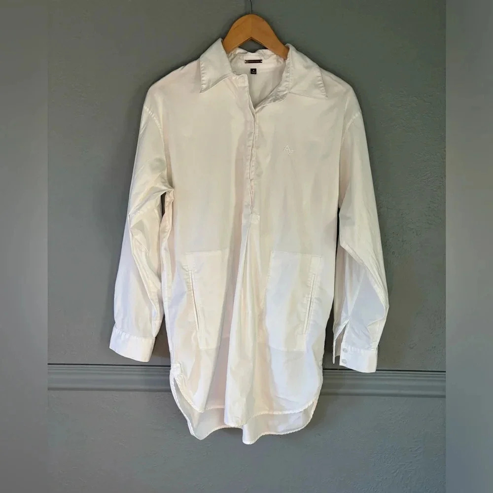 Adrienne Vittadini | white | pullover | collar | pocket | top | M